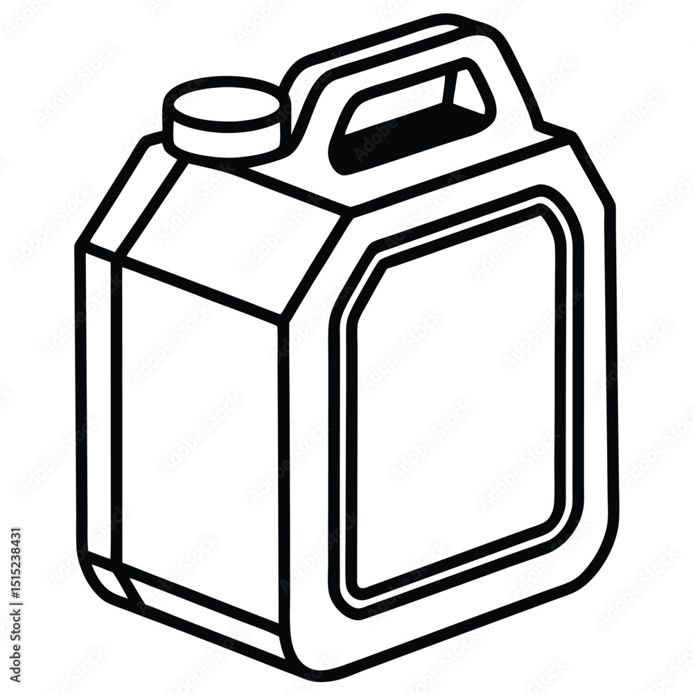 Red plastic Jerry can, fuel tank, and gas pump vector isolated on white Red plastic Jerry can, fuel tank, and gas pump vector isolated on white
