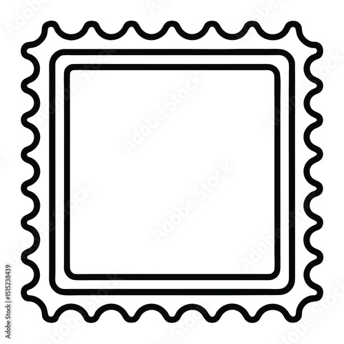 Blank postage stamp with vintage frame border design