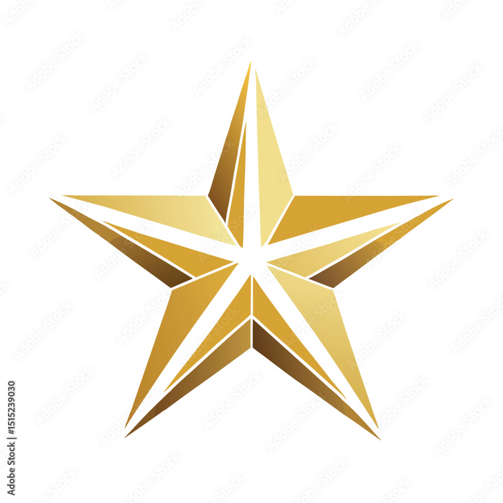 Obraz premium silhouette Modern gold star logo designo on white background