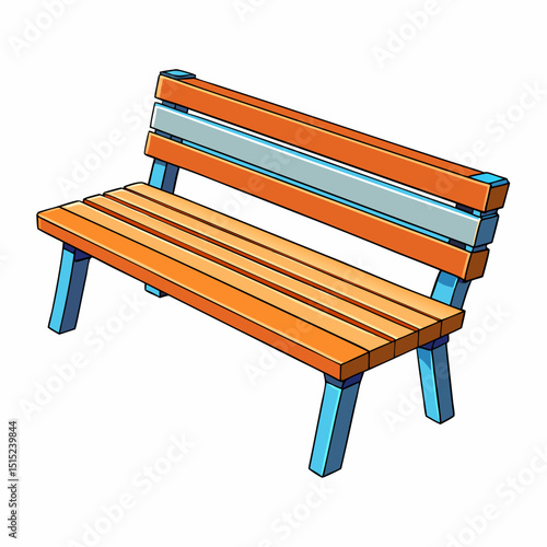 wooden bench isolated on white