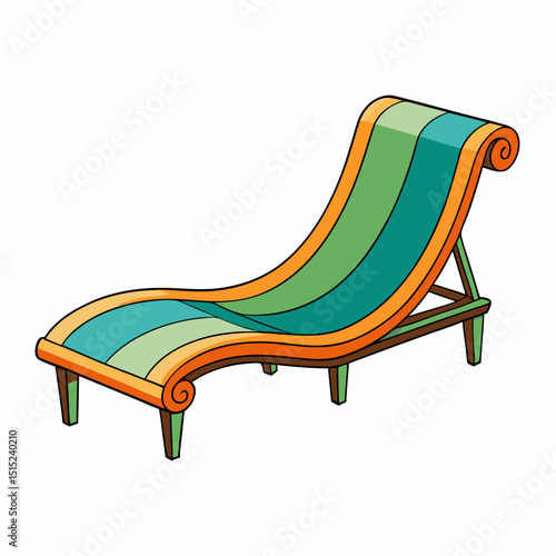 chaise longue isolated on white
