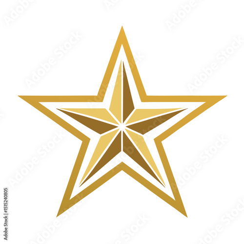 silhouette Modern gold star logo designo on white background