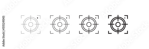 Target icons. Focus symbol in circle. Isolated gun shoot aim set. marketing icon vector. vector illustrator.
