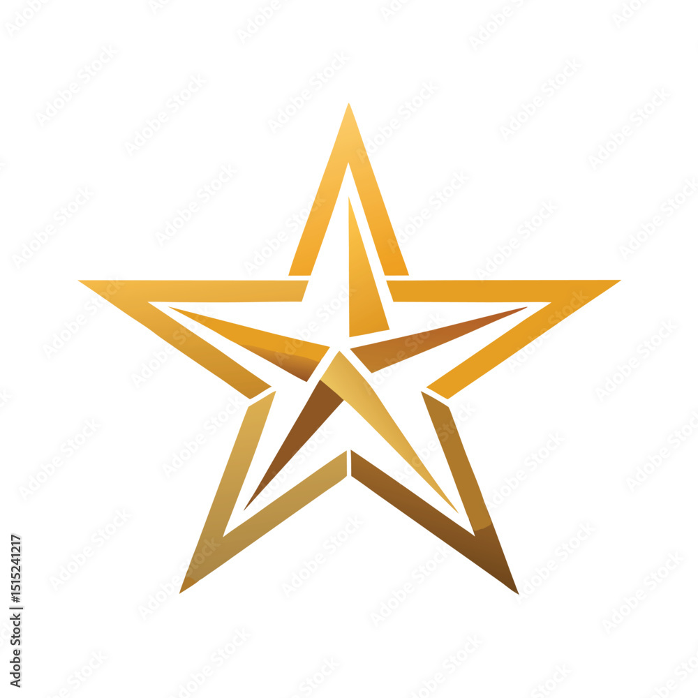 Obraz premium silhouette Modern gold star logo designo on white background