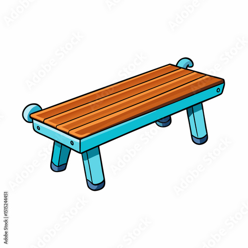wooden bench on a white background