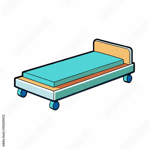hospital bed isolated on white