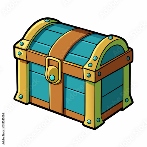 treasure chest isolated on white