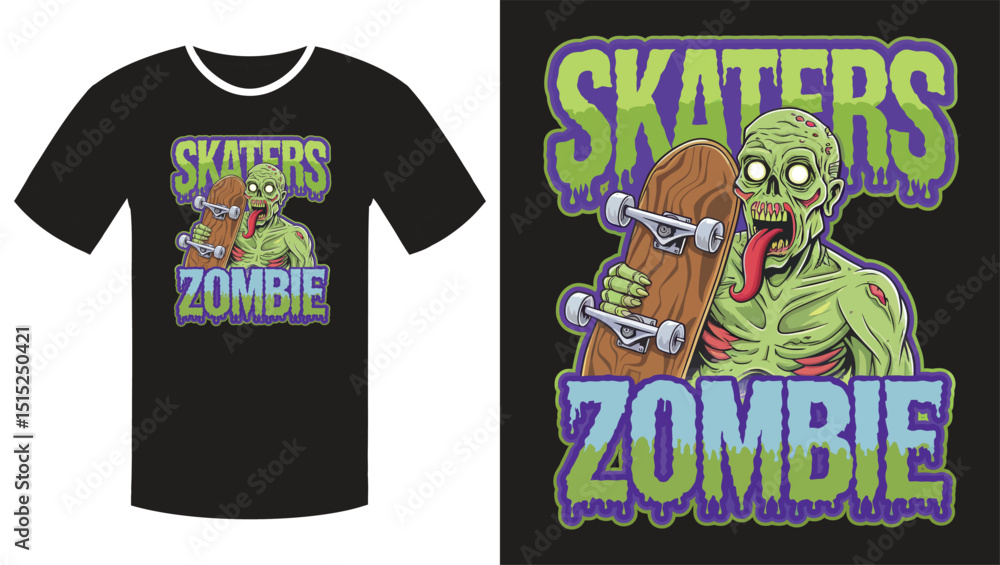 Skaters Zombie t shirt design Skaters Zombie t shirt design