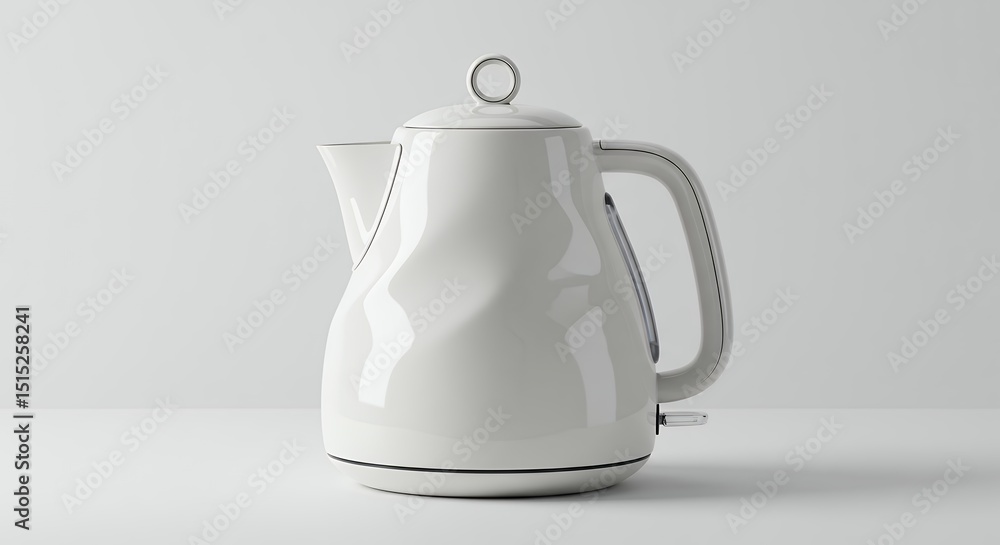 Fototapeta premium White modern electric kettle