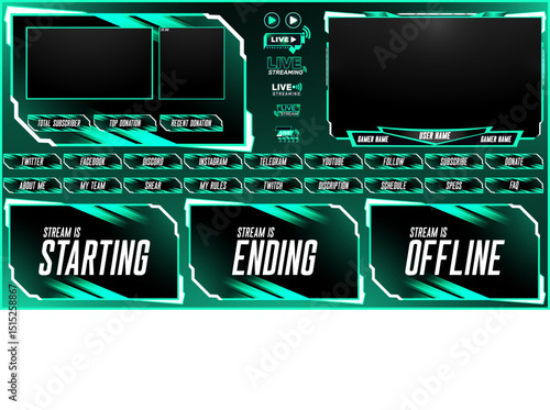 Upgrade Your Stream with a Futuristic HUD Overlay and Webcam Frame – Pro Streaming Overlay Package