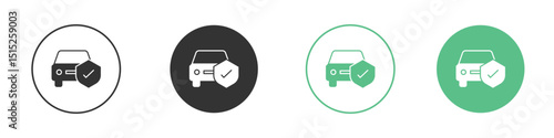 Auto insurance icon logo vector set. Graphic design elements