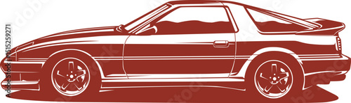 Classical red sport auto vector illustration 