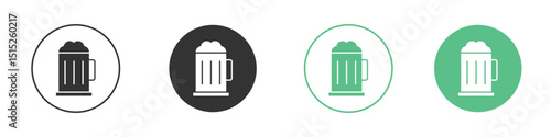 Beer mug icon logo vector set. Graphic design elements