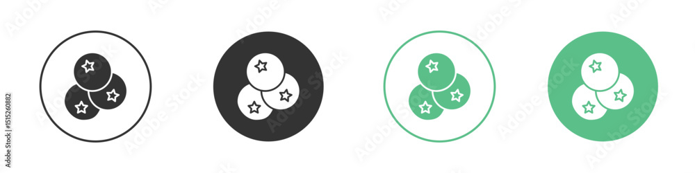 Fototapeta premium Blueberries icon logo vector set. Graphic design elements