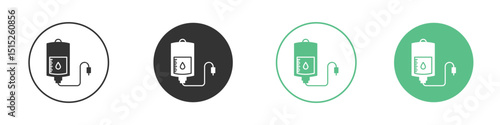 Blood transfusion icon logo vector set. Graphic design elements