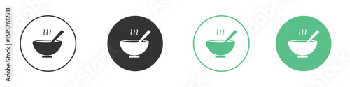 Bowl of soup icon logo vector set. Graphic design elements