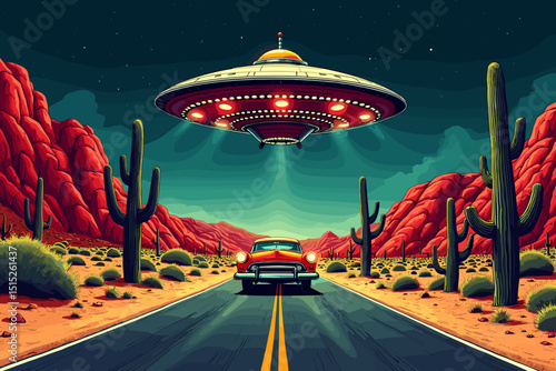 desert road with saucer