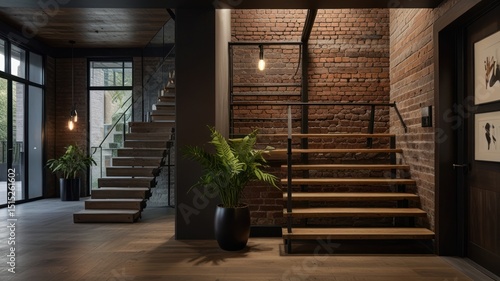 Modern Industrial Stairwell Interior