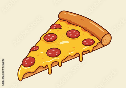 Cartoon pizza slice illustration