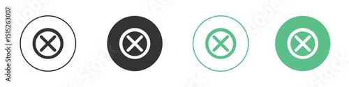 Cancel icon logo vector set. Graphic design elements