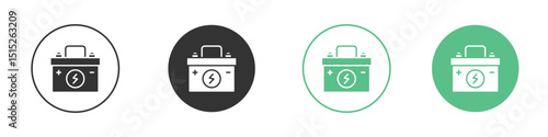 Car battery icon logo vector set. Graphic design elements