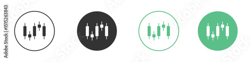 Chart candlestick icon logo vector set. Graphic design elements