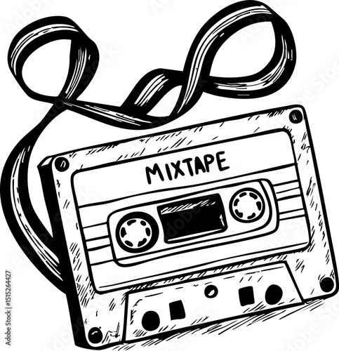 Creative mixtape design retro music aesthetic graphic urban setting artistic viewpoint nostalgic for seo impact