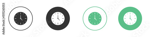 Clock face icon logo vector set. Graphic design elements