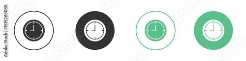 Clock nine icon logo vector set. Graphic design elements