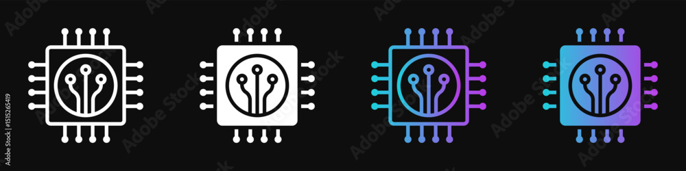 Fotografie Vector illustration of a quantum computer chip icon in gradient style