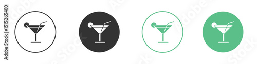 Cocktail icon logo vector set. Graphic design elements