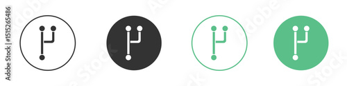 Code branch icon logo vector set. Graphic design elements