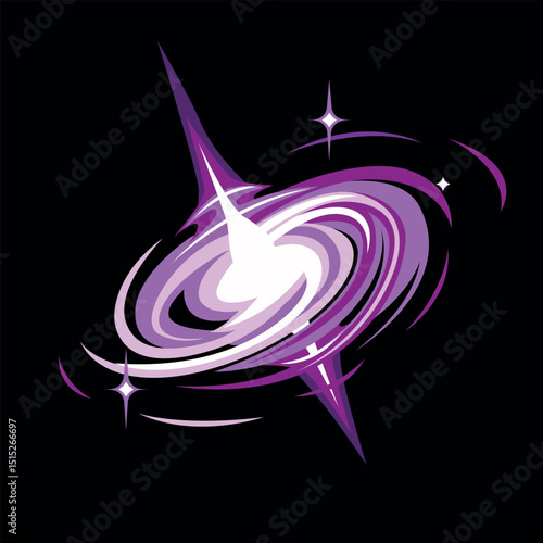 Radiant Cosmic Galaxy Swirl with Purple Nebula Glow