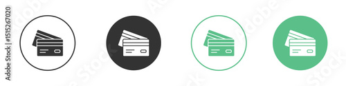 Credit card icon logo vector set. Graphic design elements