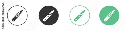 Cutter icon logo vector set. Graphic design elements