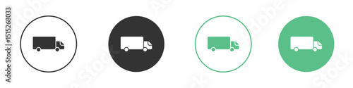 Delivery van icon logo vector set. Graphic design elements