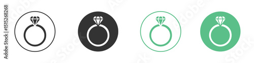 Diamond ring icon logo vector set. Graphic design elements