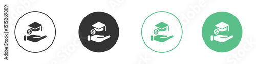 Education cost icon logo vector set. Graphic design elements