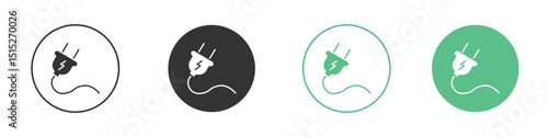 Electrical plug icon logo vector set. Graphic design elements