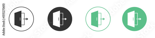 Exit icon logo vector set. Graphic design elements