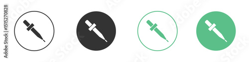 Eye dropper icon logo vector set. Graphic design elements