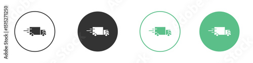 Fast shipping delivery truck icon logo vector set. Graphic design elements