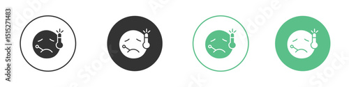 Fever icon logo vector set. Graphic design elements