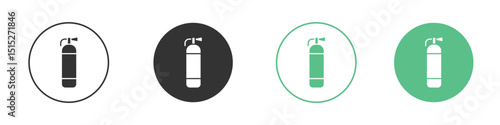 Fire extinguisher icon logo vector set. Graphic design elements