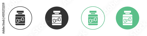 Fitness supplement icon logo vector set. Graphic design elements
