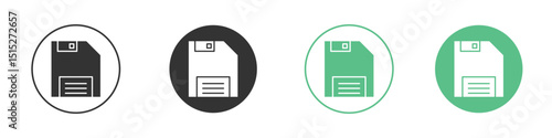 Floppy disk icon logo vector set. Graphic design elements