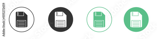 Floppy disk icon logo vector set. Graphic design elements