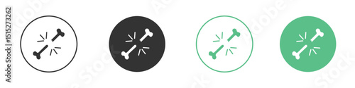 Fracture icon logo vector set. Graphic design elements