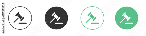 Gavel icon logo vector set. Graphic design elements