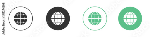 Globe icon logo vector set. Graphic design elements